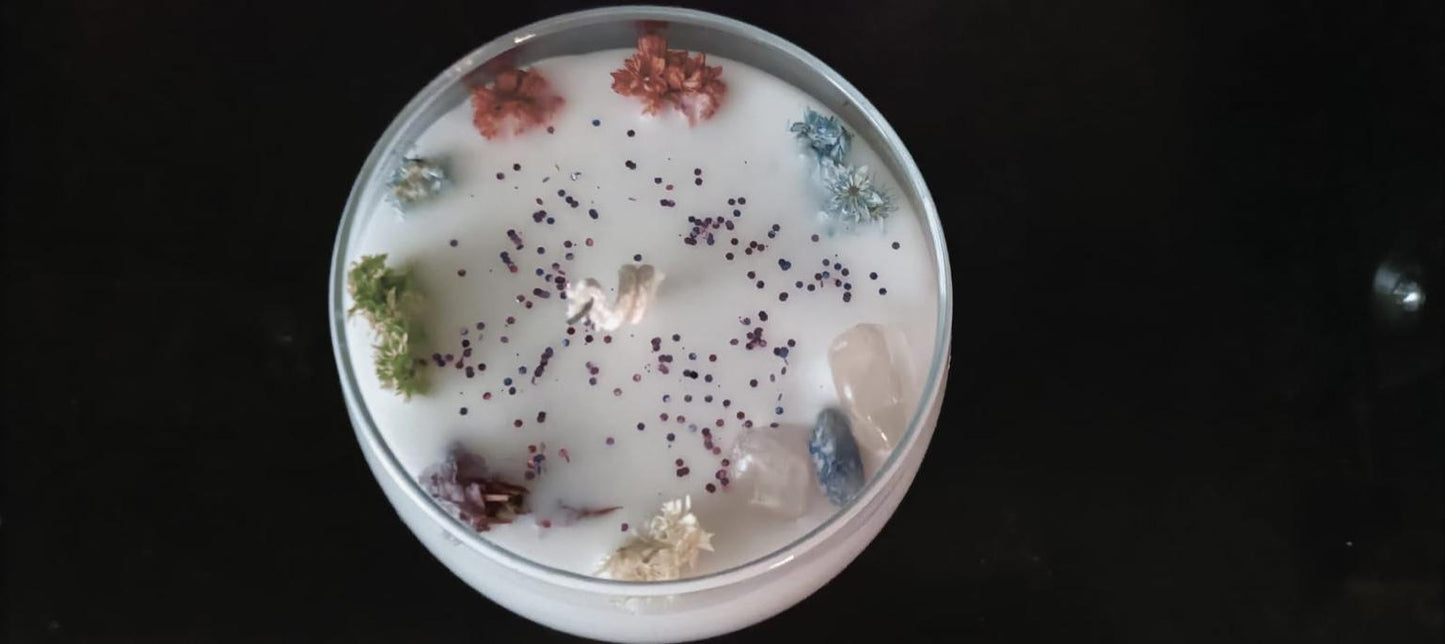 Floral Crystal Candle