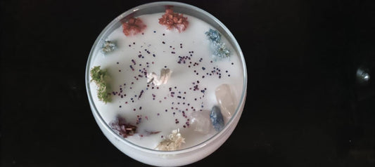 Floral Crystal Candle